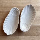 Pair of porcelain shell bowls