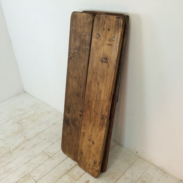 Vintage German beer table and benches of custom length