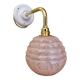 Vintage angled globe wall light in pink Clichy glass