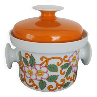 Vegetable flat tureen orange vintage 1970 Wunsiedel Bavaria Germany