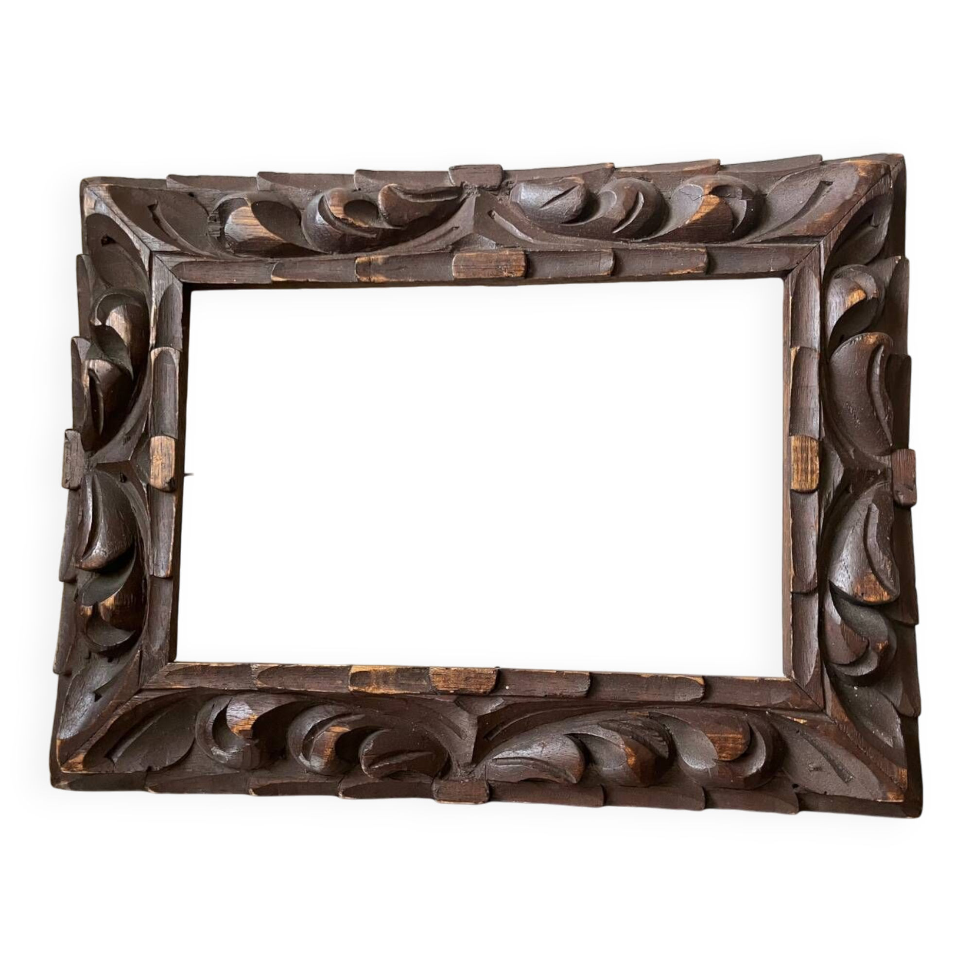 Antique handcarved frame   solid wood 30 cm x 22.5 cm