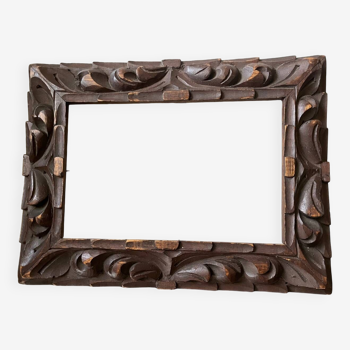 Antique handcarved frame   solid wood 30 cm x 22.5 cm