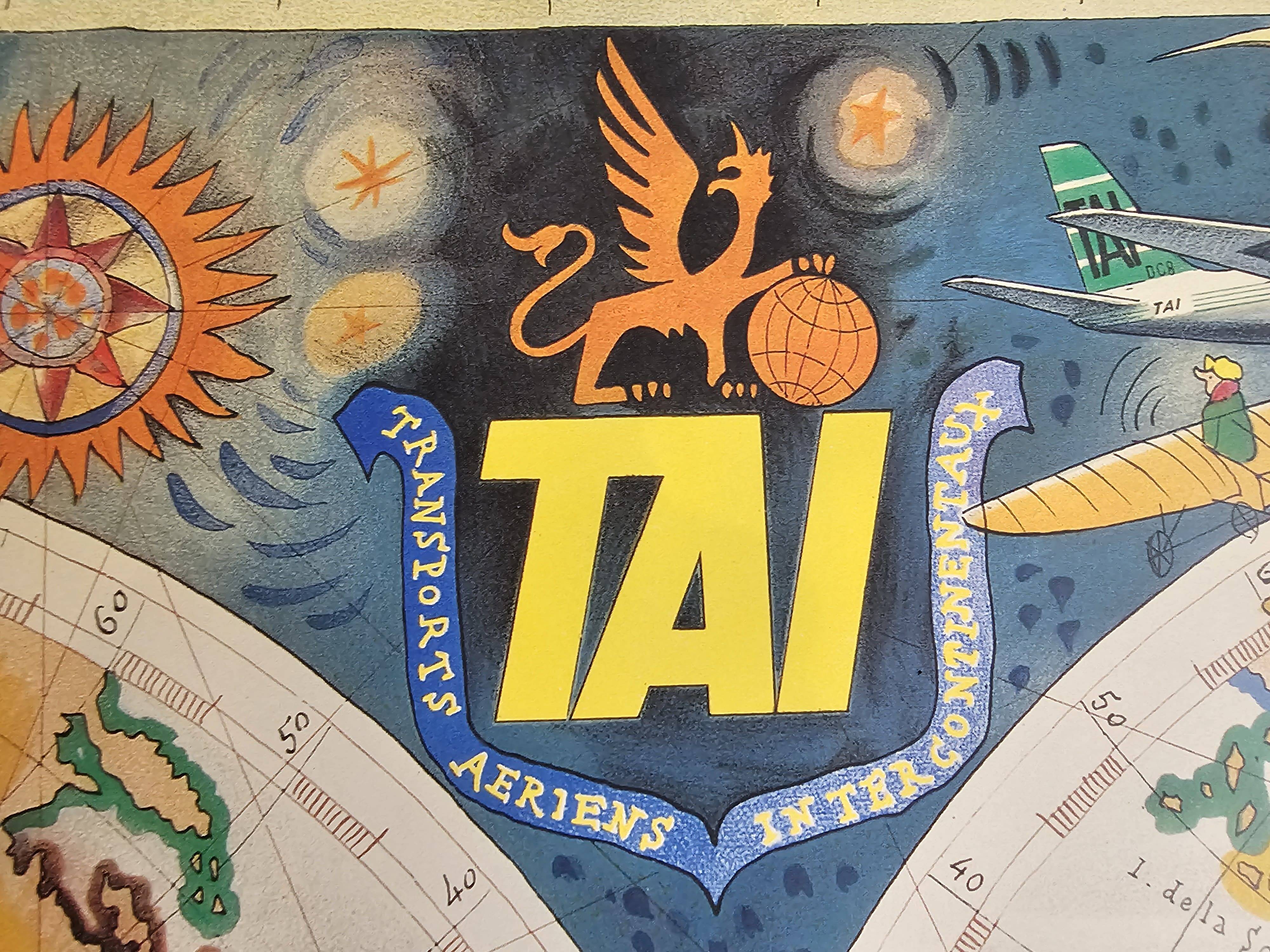 Air france poster - tai - planisphere map