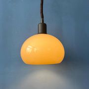 Suspension vintage en verre acrylique champignon beige