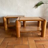 Pair of elm bedside tables