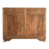 Grand buffet ancien Art Déco en bois (noyer) – plateau en marbre