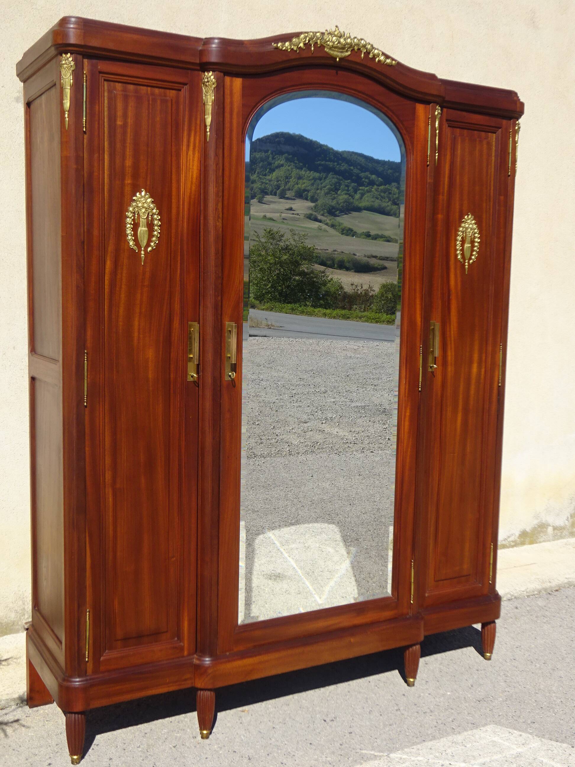 Louis XVI style mahogany cabinet