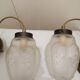 Pair of glass hanging lamps