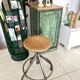 Metal and wood adjustable workshop stool