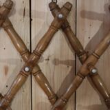 Portemanteau mural ancien en bois tourné