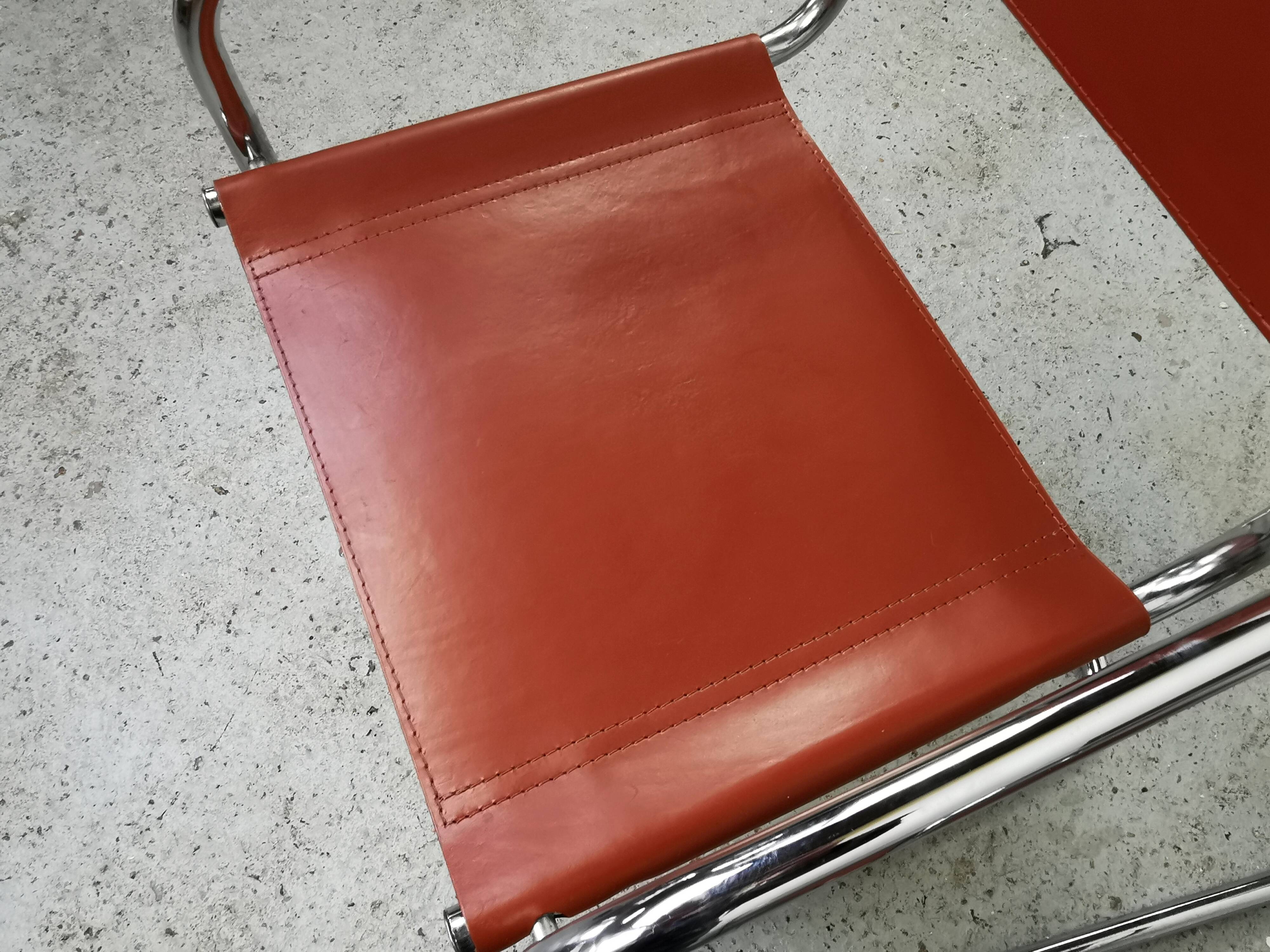 Vintage bauhaus leather and chrome chair