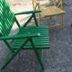 Lot de 4 fauteuils de jardin pliants en bois multicolore