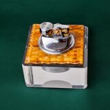 Lucite & rattan lighter, Christian Dior style, 1970s
