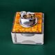 Lucite & rattan lighter, Christian Dior style, 1970s