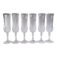 6 champagne flutes in Arques crystal