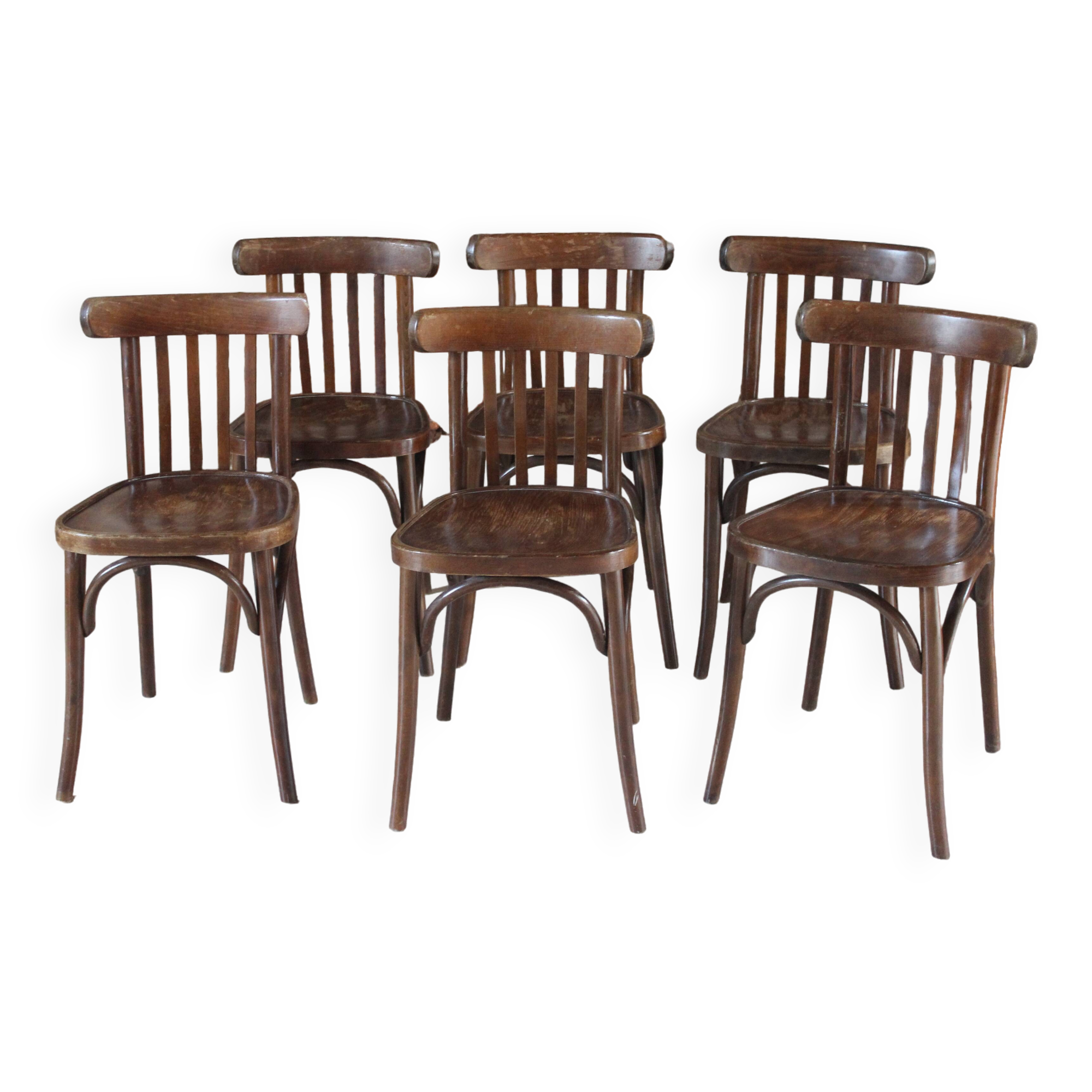 lot de 6 chaises bistrot année 1960