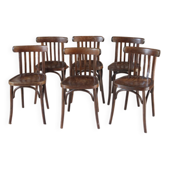 set of 6 bistro chairs from the 1960s