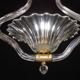 Trasparent Murano Glass Chandelier by Barovier e Toso, 1950s