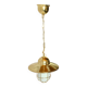 Vintage pendant light in gold metal and white opaline