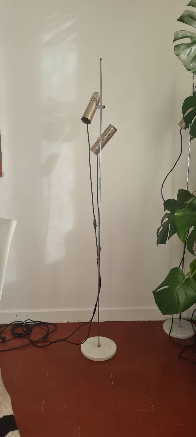 A14 floor lamp with two spotlights by Alain Richard