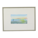 Watercolor Dunes and Sea by Lieven Florizoone Signed and Dated 1982