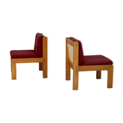 Paire de chauffeuses ''framboise'' d'André Sornay, France, circa 1960