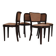 Set of 4 Thonet Art Deco chairs, 1930s, fabric and walnut