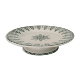 Plat assiette pied douche porcelaine opaque terre de fer gien modèle annam