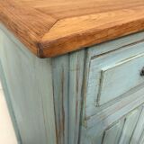 Vintage Parisian buffet blue oak top