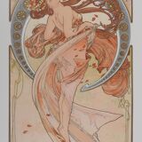 Alphonse Mucha: The Arts, Dance, signed lithograph