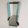 Postmodern geometric mirror with blue & dark gray smoked glass, 1980s