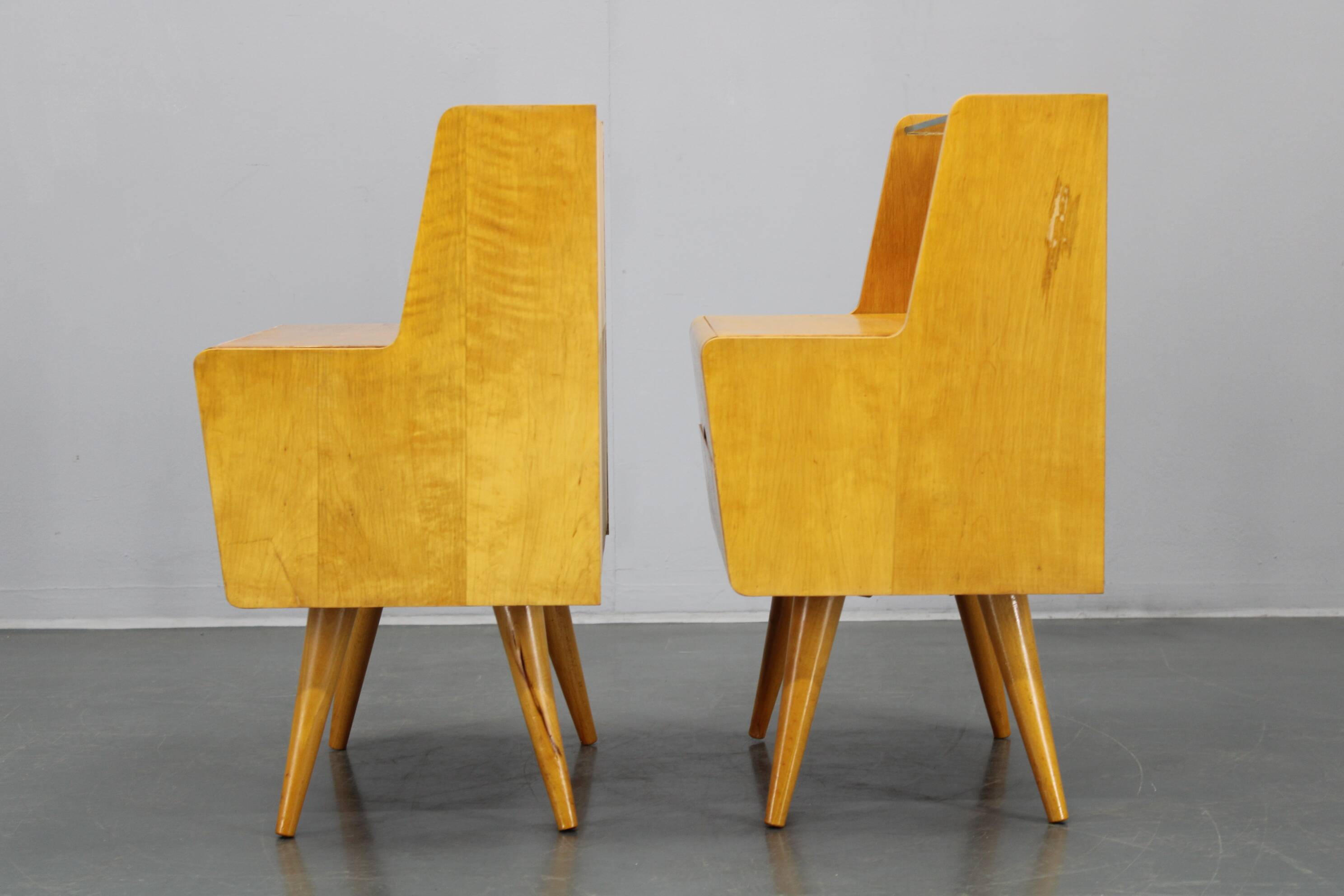 1960s Pair of Night Stands with, Czechoslovakia
