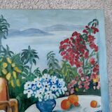 Tableau Moderne Paysage fleuris 54 x 46
