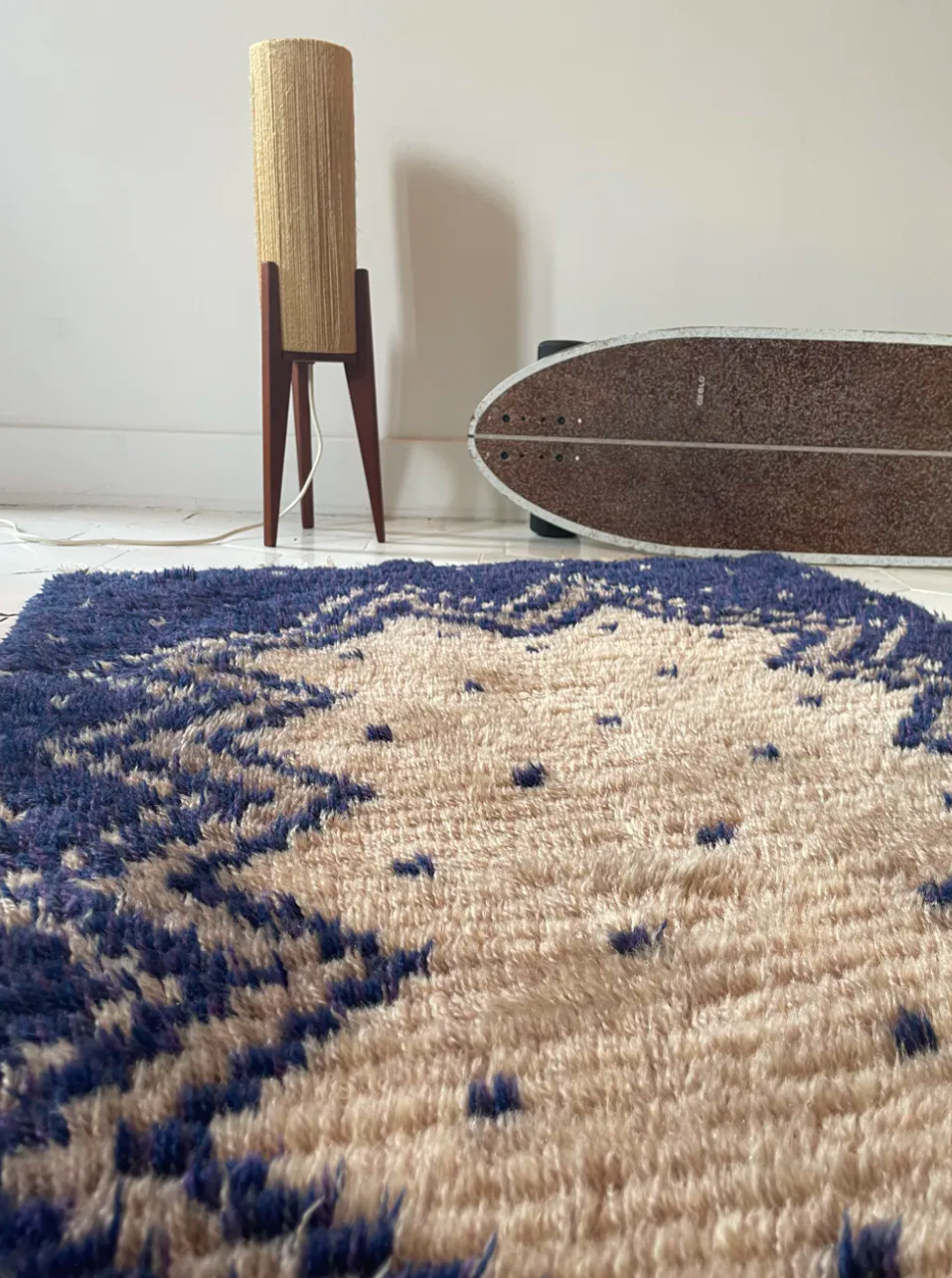 Scandinavian carpet in wool rya Sweden vintage