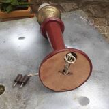 Lamp from the 40s/50s by Maison Lancel, covered in Bordeaux leather