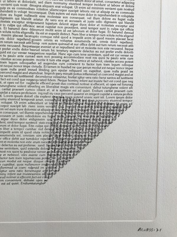 Gravure originale signée et numérotée de Manuel ALVESS (1939-2009) Lorem ipsum dolor, 1971