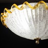 Set of 2 Charming Italian Yellow Murano Glass Ceiling Fixture, Murano, 1970