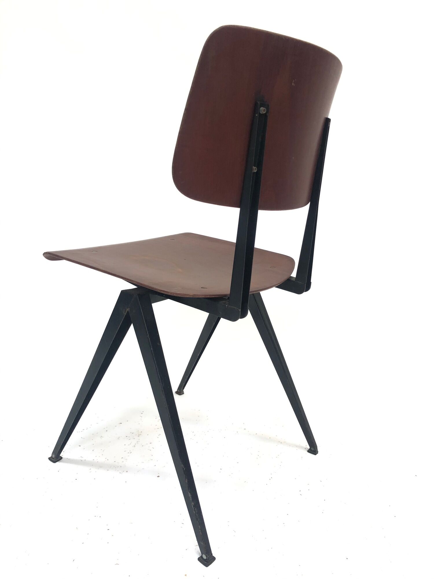 Lot of 4 vintage school chairs Galvanitas S16 Netherlands