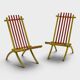 Rare pair of Thonet Frères armchairs – Original polychromy – 1930