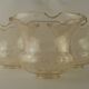 Set of 3 Vintage Glass Bell Shades in Smoked Amber Glass with Scroll Motif 5596