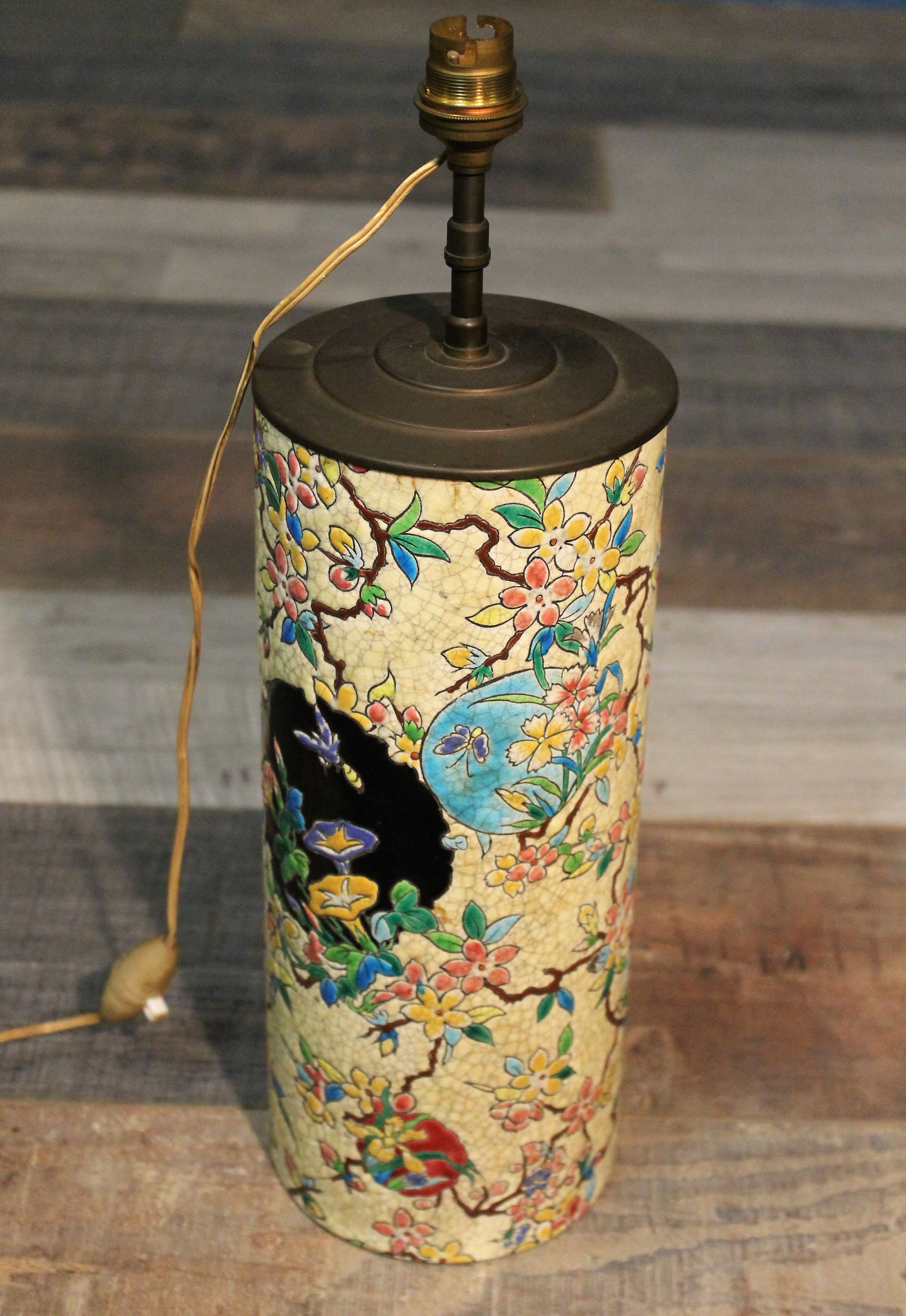 Gien ceramic lamp 19th century