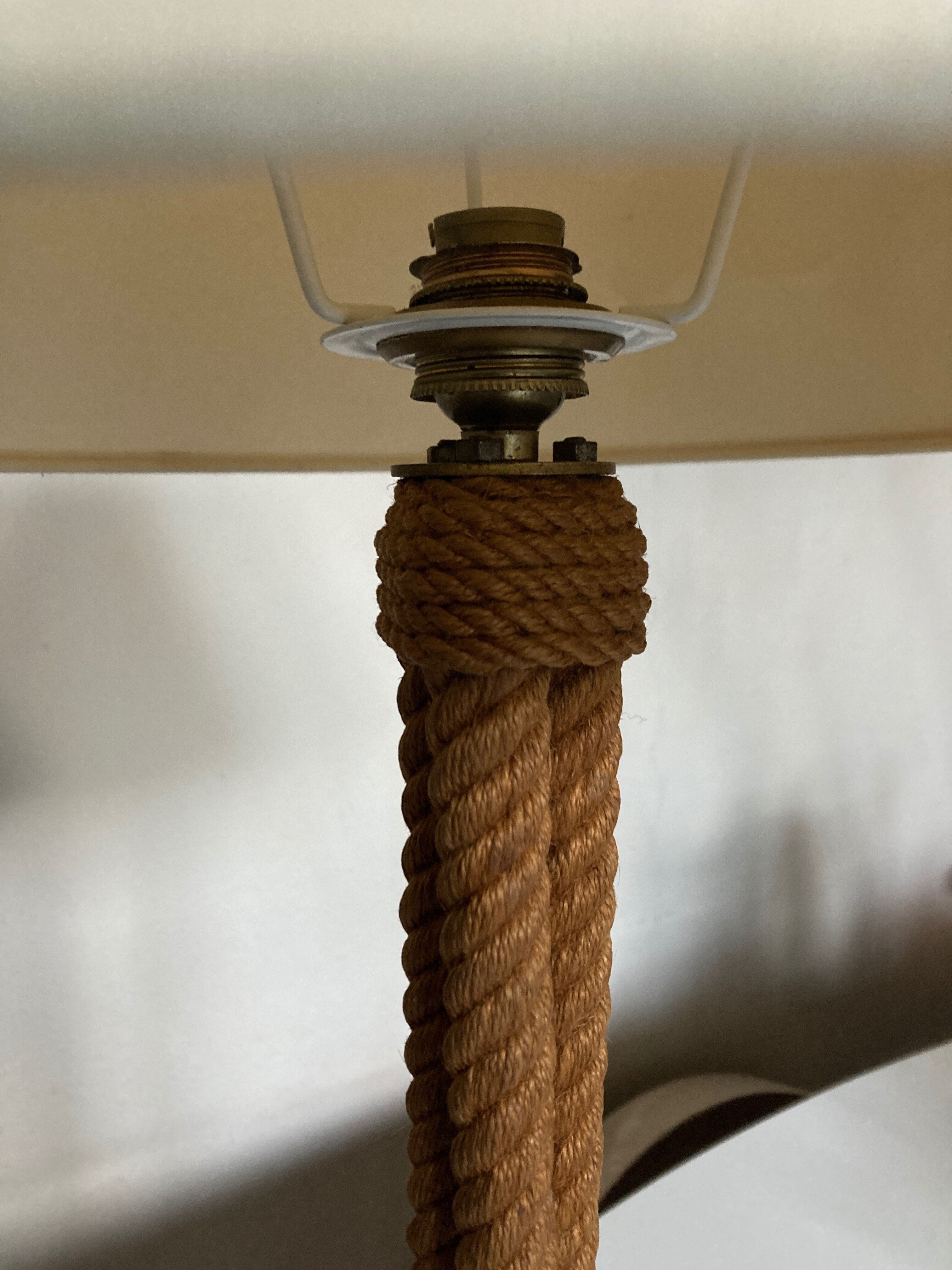 Living room lamp in braided rope 1950 Riviera
