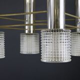 1960s chrome and glass chandelier