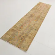 Long Narrow Vintage Persian Runner Rug, Brown & Orange Hallway Rustic Decor