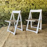 Pair of 2 folding chairs made in Italy