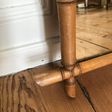 Mirror turned wood vintage bamboo