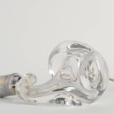 Sculptural Clear Crystal Glass Table Lamp by Schneider, France, 1950s