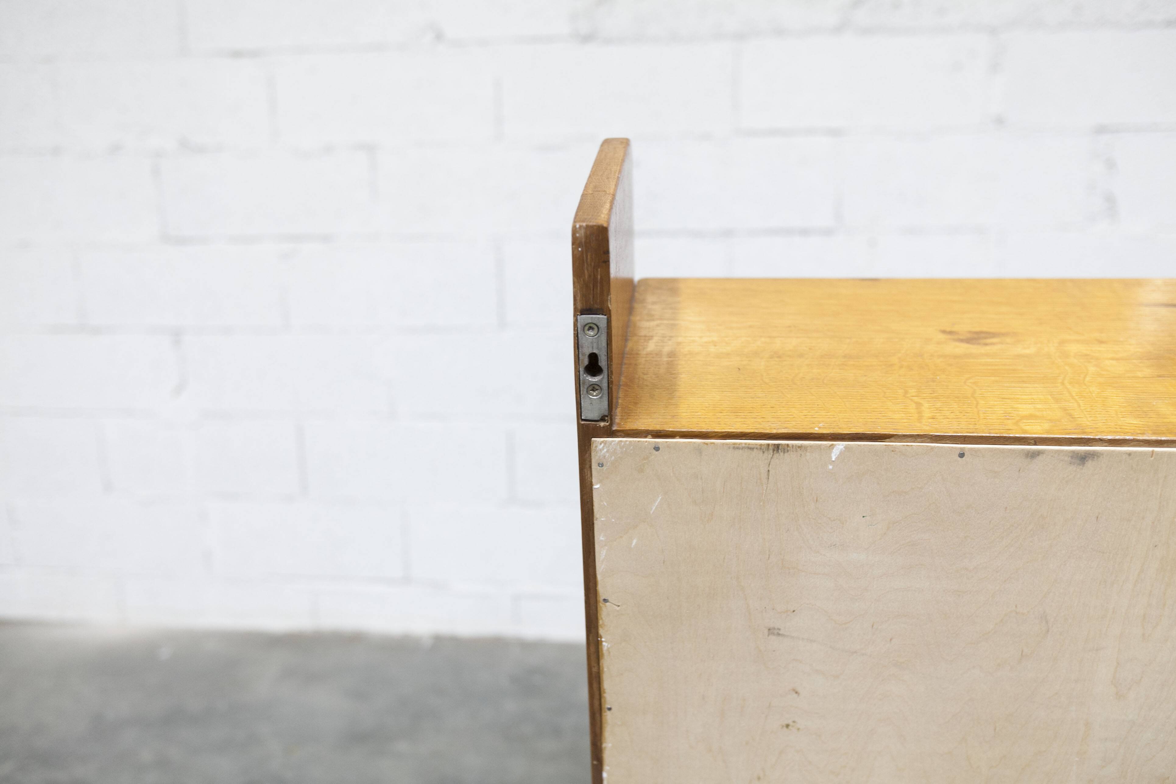 1950 wall shelf solid oak invisible fixings