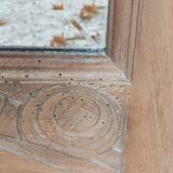 Beveled mirror solid wood door frame carved air-gummed