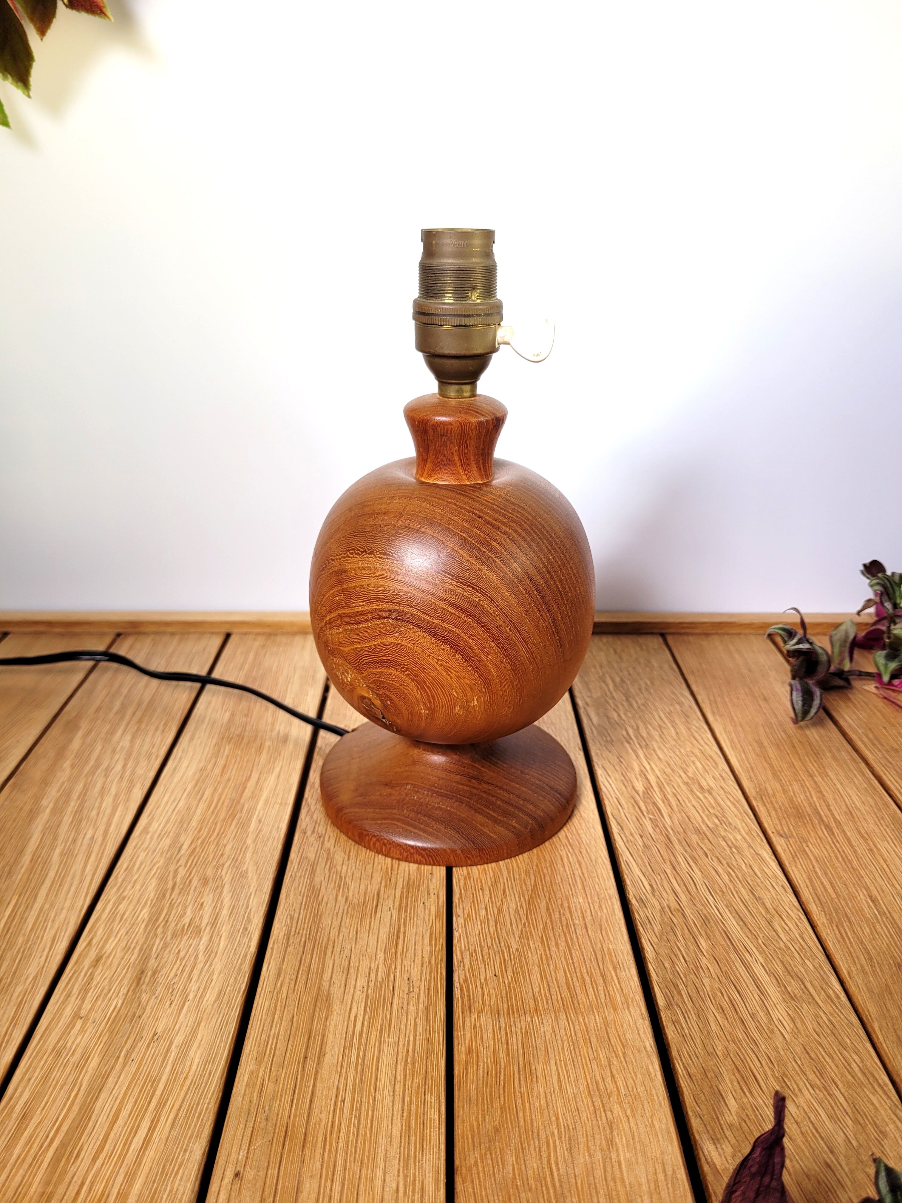 Vintage lamp foot turned wood